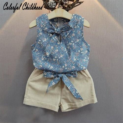 Fashion casual Childrens Clothing baby Girl Summer Set infantil girls Kids blouse+shorts Suit toddler girl clothing sets 2018