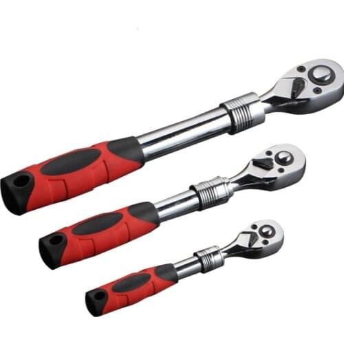 High Quality 72 Teeth Telescopic Ratchet Spanner Automatic Quick Release Fast 1/4 1/2 3/8 Can Adjust 90 Degrees Scaffold Wrench