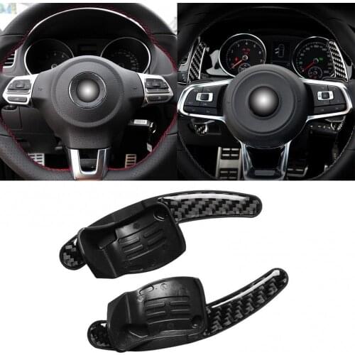 80% Hot Sell 2Pcs Car Steering Wheel Shift Paddle Stickers for VW Golf 6 R MK6 Scirocco 09-16