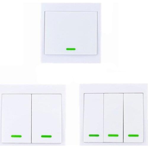 86 Wall Panel Remote Transmitter 1 2 3 Button Sticky RF TX Smart Home Room Hall Living Room Bedroom Wirelss Remote315/433 ev1527