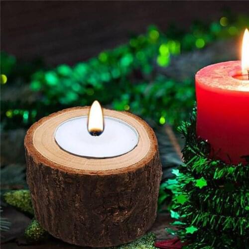 New Wooden Pillar Design Tealight Candle Candlestick Holder Party Birthday Decor