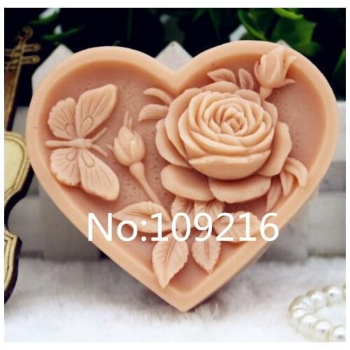 New Product!!1pcs Camellia with Butterfly (zx184) Silicone Handmade Soap Mold Crafts DIY Mould