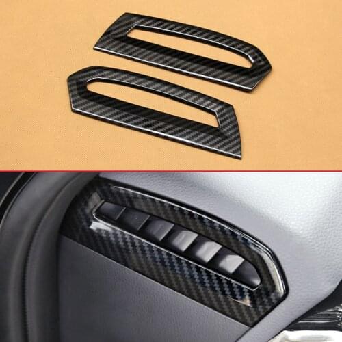 Carbon Fiber Look 2Pcs/Set Trims For 2018 Toyota Camry Hybrid Car Front Side Air Outlet Moulding Extra Added Covers Accessories