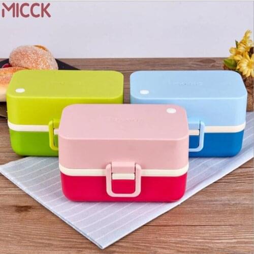 MICCK Simple Lunch Box Eco-friendly Bento Box 2020 Portable Food Storage Container Leakproof Microwavable Container For Food