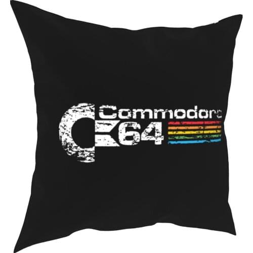 Retro Commodore 64 Kissen Fall C64 Amiga Computer Geek Nerd Kissen Abdeckung Super Zipper Decor Kissenbezug für Auto 45x45cm