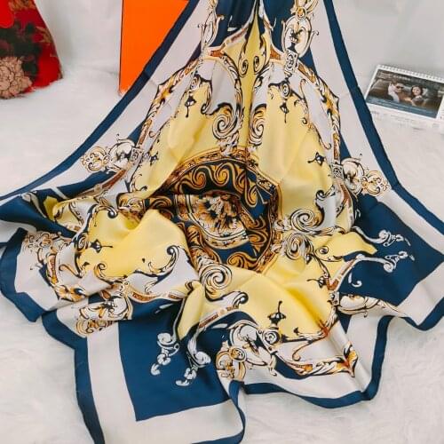 [SLKSCF] 90X90CM Square 100% silk scarves shawl real silk scarf capes Islamic hijabs