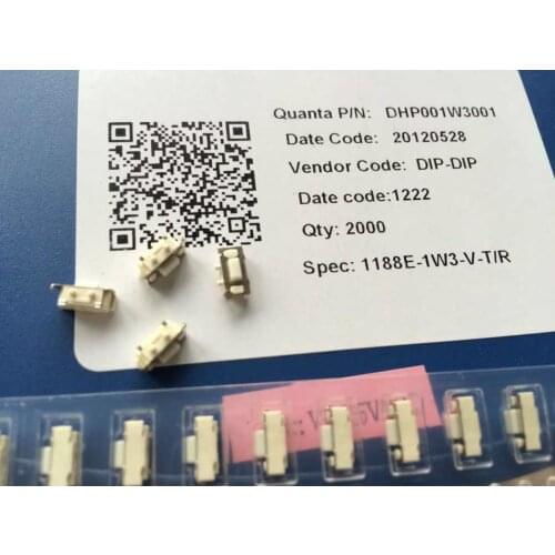 Taiwan Yuanda DIP Tact Switch 3*6*3.5 Side Big Bebe MP3 MP4 Button 1188E-1W3 1188E-1W3-V-T/R 3*6*3.5MM