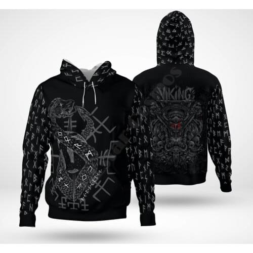 Viking Tattoo 3D Hoodies Printed Pullover Men For Women Hip Hop Sweatshirts Fashion Sweater Apparel Drop Shipping 01