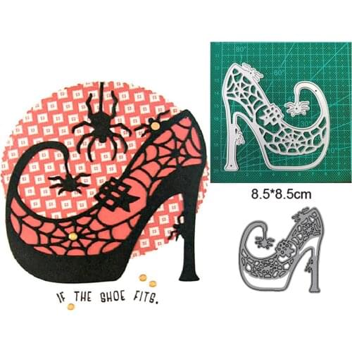 High heels spider web Halloween 2021 new metal cutting mold photo frame DIY scrapbook decoration embossing handmade template