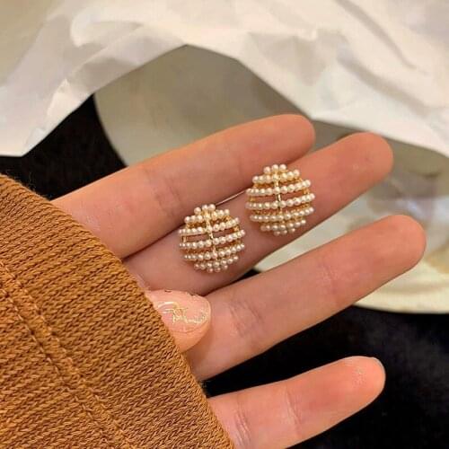 2020 New Womens Earrings Fashion Ball Shape Imitation Pearl Drop Earrings For Women Girl Gifts bijoux Party Jewelry Wholesale