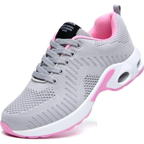 Summer 2021 New Women Mesh Fly Weaving Sneakers Brand Air Cushion Running Shoes brand off black sport shoes Platform Women shoes