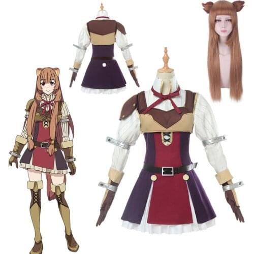 Anime The Rising of the Shield Hero Raphtalia Dress Tate no Yuusha no Nariagari Halloween Cosplay Women Dress Full Set with wig
