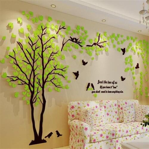 1Pcs 500x250cm 3D Texture Acrylic Tree TV setting Wall Decal Living Room Trees For Walls Stickers Warmth Home decor Wall Decal