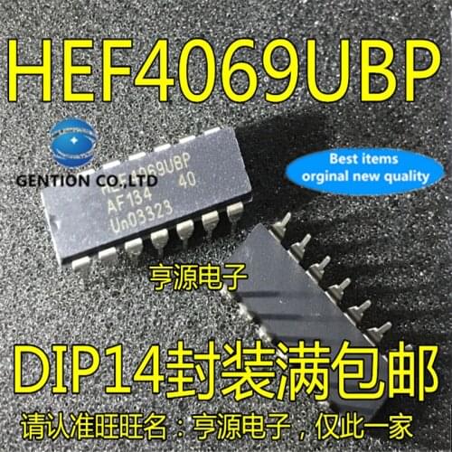 10Pcs HEF4069 HEF4069UBP DIP14 in stock 100% new and original
