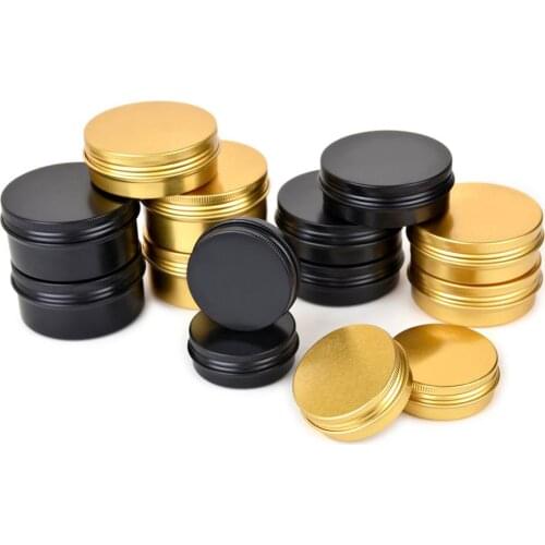 2oz 60G Aluminum Tin Jars Screw Top Metal Tin Cans Round Jars Bulk Food Tins Aluminum Tin Containers Candle Travel Tins Cosmetic