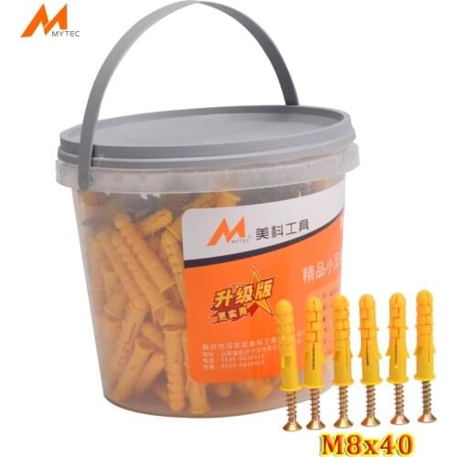 200 Sets M8x40 Drywall Anchor Set Self-Tapping Anchors and Phillips Flathead Screws