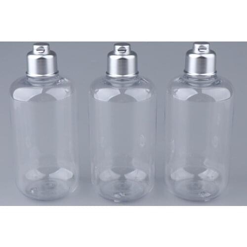 3x 300ml Empty Emulsion Flip Cap Bottles Travel Shower Gel Toner Container