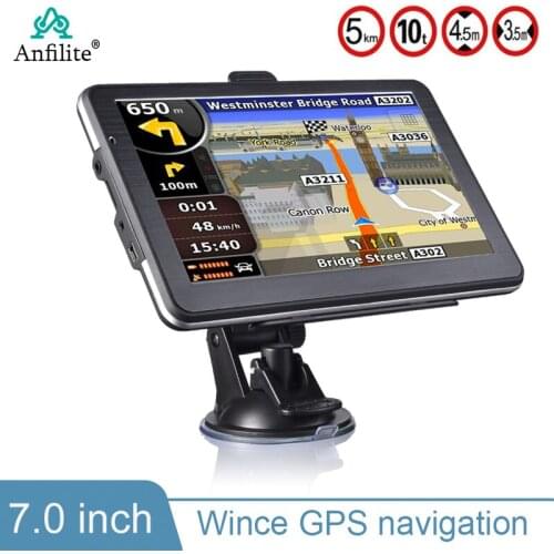 7 inch touch screen 256M 8GB GPS 800*480 MTK CE6.0 vehicle GPS Navigation CE 6.0 FM MP3/MP4 truck navigator with sunshade