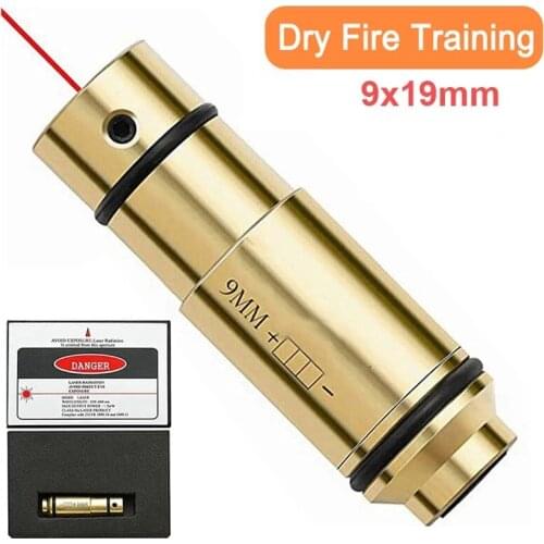 Laser Bullet 9mm Bore Sight Red Dot Laser Cartridge for Dry Fire Training Hunting Shooting Pistol Red Dot Laser