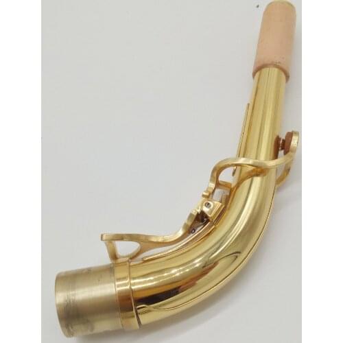 Free Shipping Brand New De Xin Eb Alto Saxophone Necks Professional Sax Necks Brass Accessories Gold Lacquer