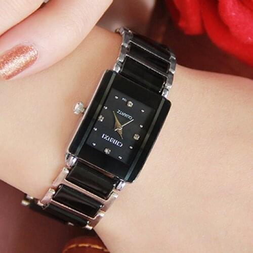 Casual Women Watch Classic Black Ceramics Bracelet Rhinestone Lady Quartz Watch Woman Man Gift Clock Lover relogio feminino