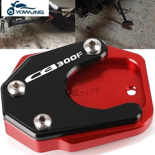 For Honda CB300F 2014 2015 2016 2017 2018 CNC Foot Side Stand Pad Plate Kickstand Enlarger Extension CB300F Support Shell