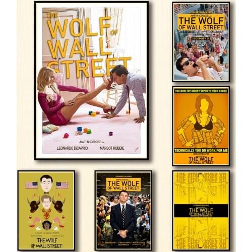 19 Designs Movie The Wolf of Wall Street Whitepaper Poster Home Decal Art Painting Funny Wall Sticker for Coffee House Bar