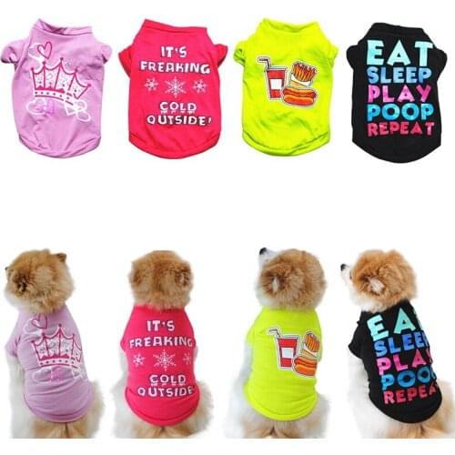 Dog Cat T-shirt Soft Dogs Clothes Cute Pet Dog Clothes Pet Clothing Summer Shirt Casual Vests For Small Pets Sweatshirt
