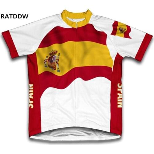 Spain Flag Cycling Jersey for Men Short Sleeve Bike Jersey/Clothes Maillot Ciclismo Clothing Sports Sleeve Shirt Top