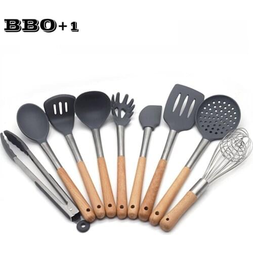 9pcs Flexible Silicone Turner Spatula Set Multi function Cookware Cooking Tools Utensil Kitchenware Accessories Nonstick Baking