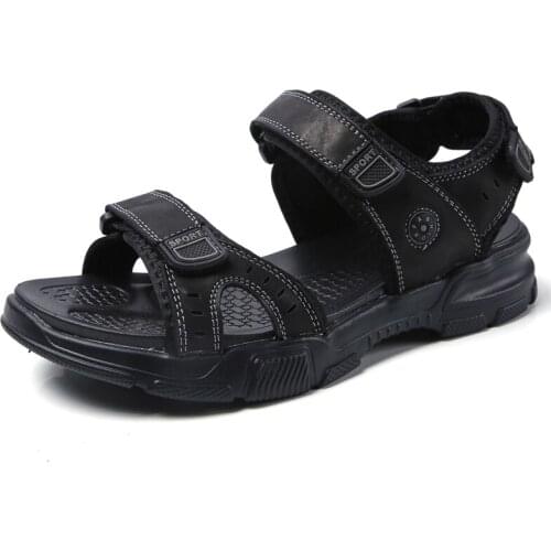 Hot Sale New Fashion Summer Leisure Beach Men Shoes High Quality Leather Sandals The Big Yards Mens Sandals Open Toe 38-48