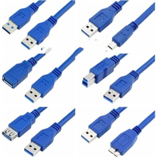 Mini USB 3.0 Micro B USB 3.0 Cable BM USB3.0 Male to Female Extension Cable 0.3m 0.6m 1m 1.5m 1.8m 3m 5m 1ft 2ft 3ft 5ft 10ft