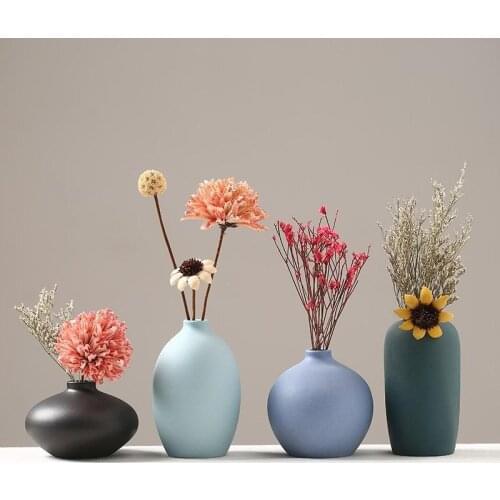 Ceramics Small Vase Living Room Dried Flower Flower Desktop Decoration Nordic Bedroom Home Decoration אגרטלים вазы декор дома