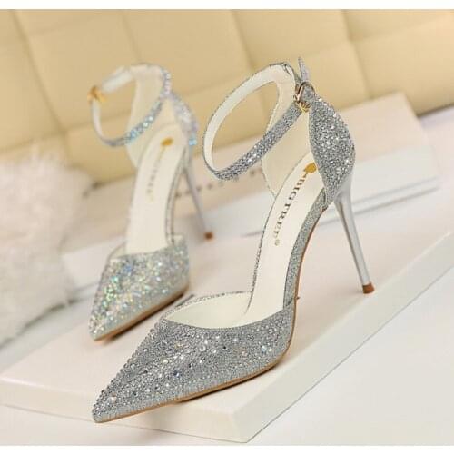 Classic High Heels Womens Spring Summer Sandals Ladies Heels Woman Sexy Nightclub Wedding Shoes Bridal Shoes Pointed Shoes
