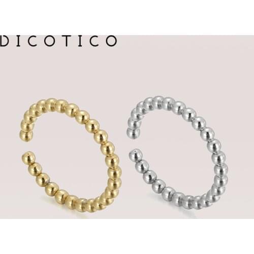 Dicotico Round Classic Elegent Sturdy Simple Tri-color Fashion Wavy Surface Stainless Ring Present For Female