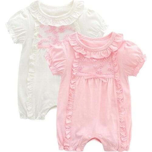 Newborn baby summer girl clothes 0-3 baby clothes jumpsuit ropa bebe lace baby newborn romper princess christening baptism party