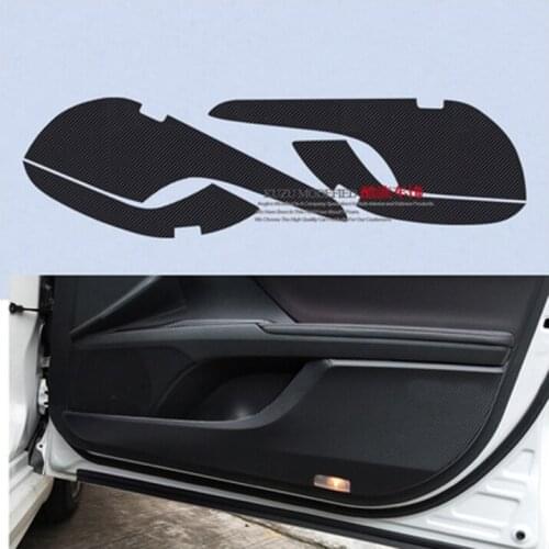 TOMMIA For Toyota Camry 8th Car Inside Door Cover Scratch Protection Anti Kick Pads Carbon Fiber Stickers 4pcs