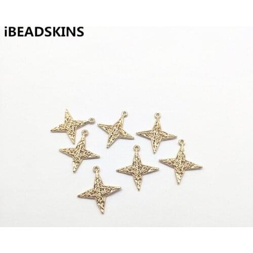 New arrival! 23x20mm 100pcs Star shape Copper Charm/Connectors for Earrings parts,Accessories,hand Made Jewelry DIY