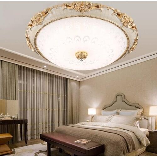 New LED continental Ceiling Lights bedroom living room modern crystal glass ceiling lamp living room lighting ZA FG73