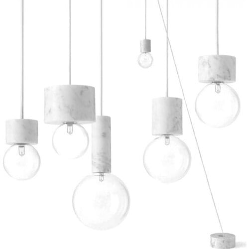 New product light luxury modern Nordic single head stone chandelier restaurant water bar living room glass lamp