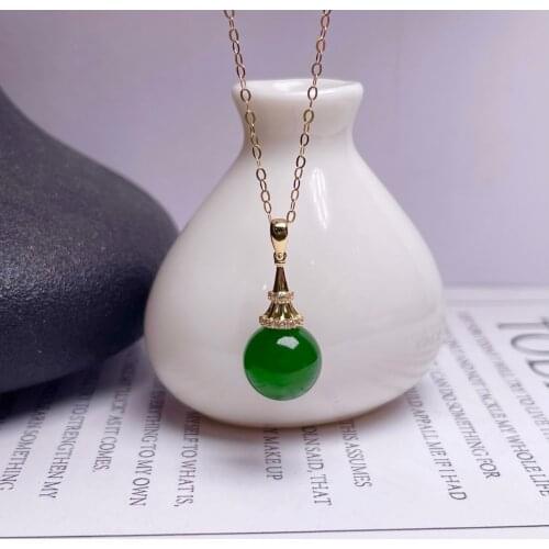 SHILOVEM 18k yellow gold Natural green Jasper pendants no necklace classic fine Jewelry women gift new 10*10mm mymz10105521hby