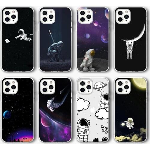 Luxury Astronaut Funda Case for IPhone 12 Pro Case for IPhone 12 11 Pro XS Max Mini XR 7 X 8 6 6S Plus 5 5S SE 2020 Silicone TPU