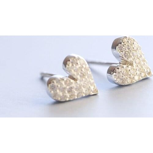 S925 sterling sv fashion sweet elegant peach heart earrings female temperament Korean simple simple wild
