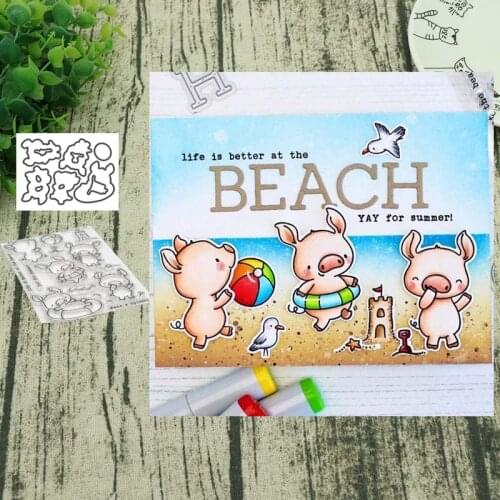 Pig Metal Cutting Dies and clear stamps DIY Scrapbooking Card Stencil Paper Card Album Decoration Paper