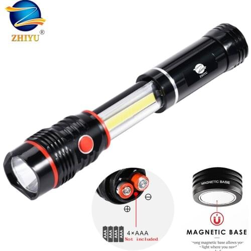 ZHIYU COB LED Work-Light and Flashlight Telescopic multi-light work lamp with magnet 800 lumen glare camping lamp LED torch