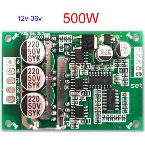V6.3E2 DC Brushless Motor Drive Control Board Without Hall 12V 24V 36V 500W BLDC