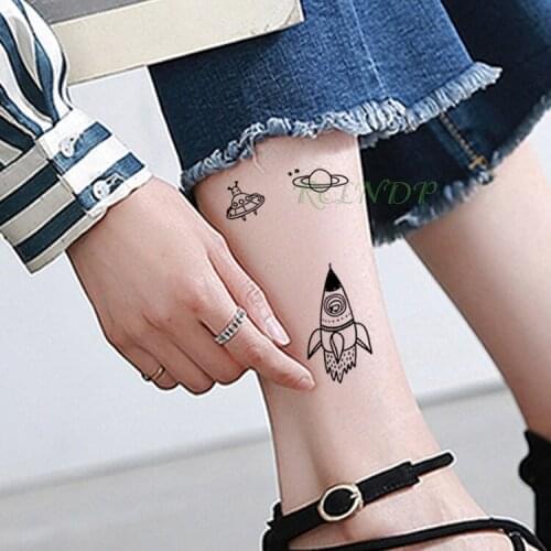 Waterproof Temporary Tattoo Sticker Rocket Hand Planet Flash Tatoo Fake Tatto Body Tattoos Tatouage Wrist Foot For Men Women