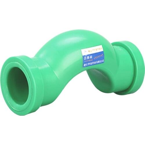 Green color thicked ppr elbow pipe cross-overbend water pipe fitting
