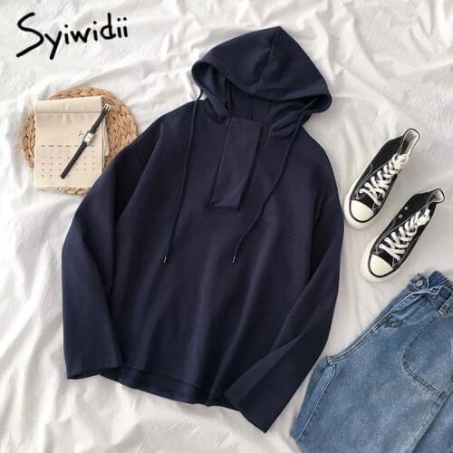 Syiwidii Hoodies Women Long Sleeve Sweatshirt 2021 Fall Tracksuit Pullovers Korean Fashion Hooded Japanese Casual Loose Jumpe