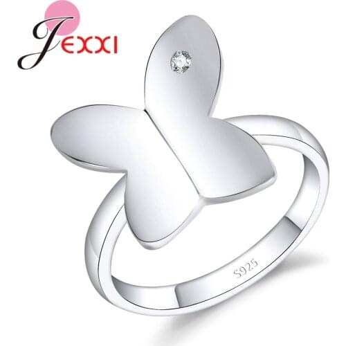 Top Quality Elegant 925 Sterling Silver Rings For Women Romantic Wedding Engagement Crystal Ring For Girl Lover CZ Gift